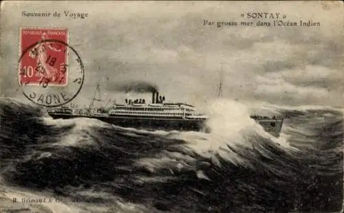 Ak Dampfer Sontay, Messageries Maritimes