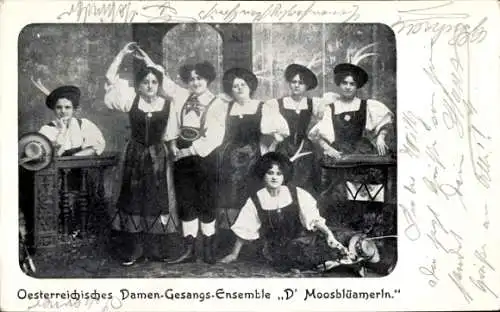 Ak Österreichisches Damen Gesangs Ensemble D' Moosblüamerln