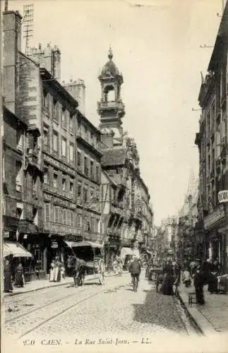 Ak Caen Calvados, La Rue Saint-Jean