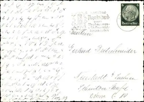 Ak Karlovy Vary Karlsbad Stadt,  Jägerzelle, belebte Straße mit Gebäuden und Fluss