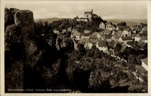 Ak Gössweinstein Gößweinstein in Oberfranken, Blick vom Gernerfels, Schloss, Häuser, fränkisch...