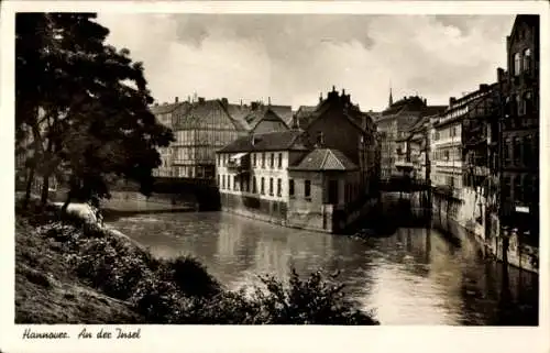 Ak Hannover in Niedersachsen, Häuser am Wasser, Flussansicht, historische Architektur