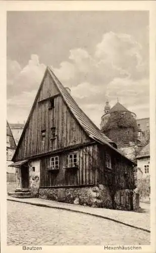 Ak Bautzen in der Oberlausitz,  Hexenhäuschen, Holzhaus, historische Architektur