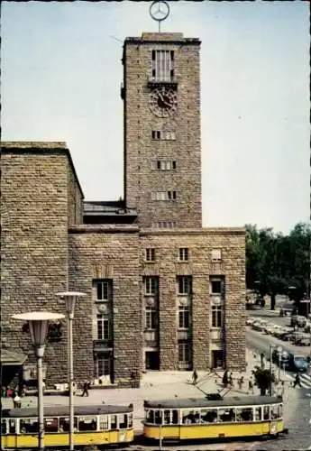Ak Stuttgart in Württemberg, Hauptbahnhof, Straßenbahn