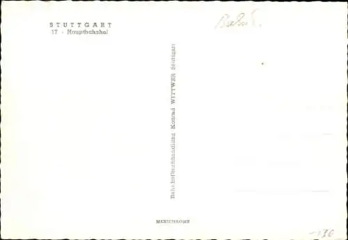 Ak Stuttgart in Württemberg, Hauptbahnhof, Straßenbahn