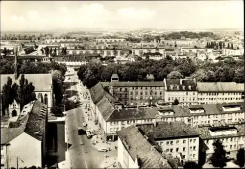 Ak Neubrandenburg in Mecklenburg, Luftaufnahme von  Hochhausblick, Stadtansicht