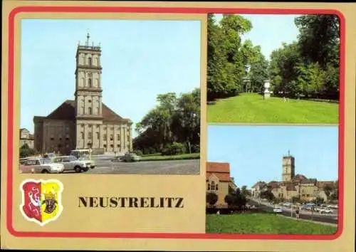 Ak Strelitz Alt Neustrelitz in Mecklenburg,  Rathaus, Stadtpark, Stadtansicht