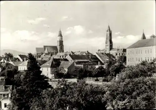 Ak Kamenz in Sachsen, Teilansicht, Kirche