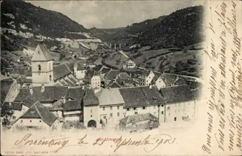 Ak Saint Ursanne Kanton Jura, Gesamtansicht