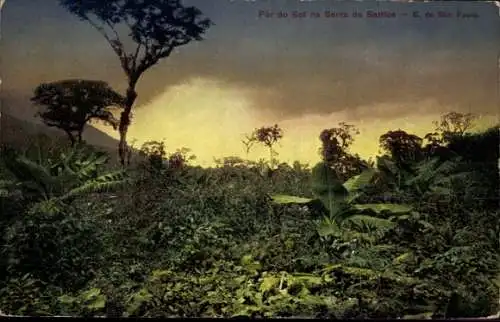 Ak Santos Brasilien, Por do Sol na Serra de Santos