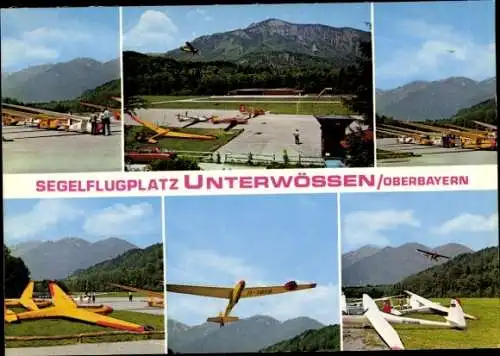 Ak Unterwössen im Kreis Traunstein Oberbayern, Segelflugplatz