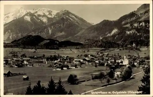 Ak Unterwössen in Oberbayern, Panorama, Kirche, Geigelstein