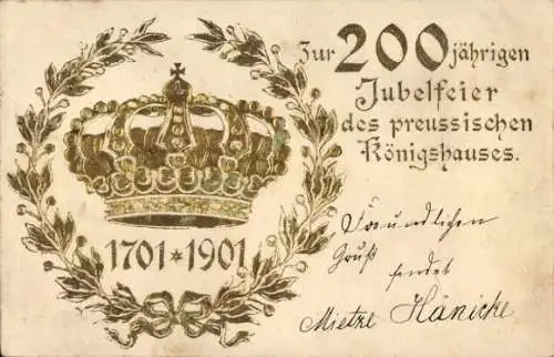 Präge Litho 200 jährige Jubelfeier, preussisches Königshaus