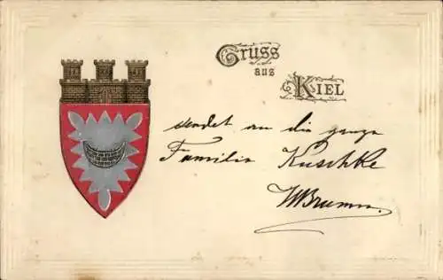 Präge Wappen Litho Kiel, Stadtwappen