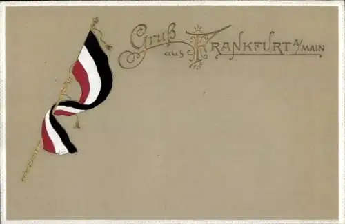 Präge Ak Frankfurt am Main, Fahne