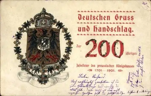 Wappen Litho 200 jährige Jubelfeier des preußischen Königshauses