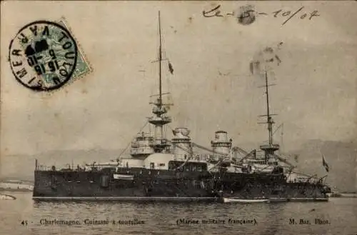 Ak Französisches Kriegsschiff Charlemagne, französische Marine