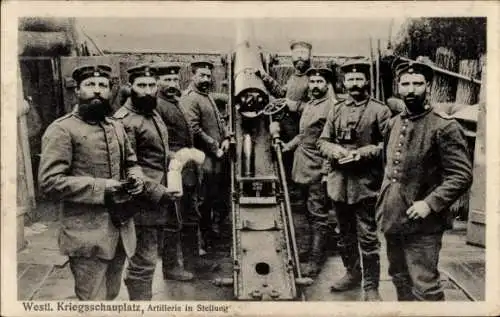 Ak Westlicher Kriegsschauplatz, Artillerie in Stellung