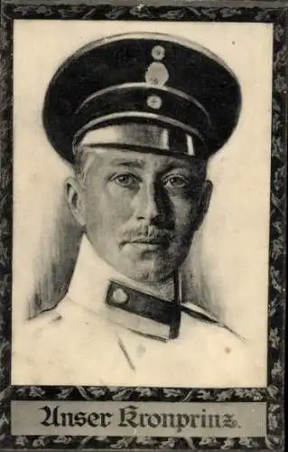 Ak Kronprinz Wilhelm, Porträt in Uniform