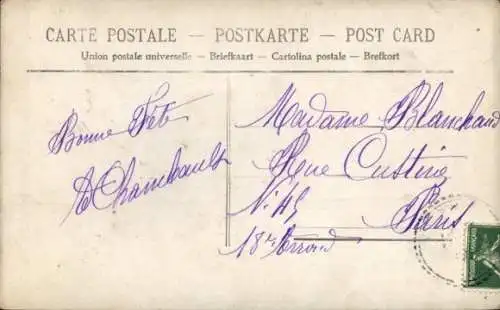 Ak Frau mit Blumenstrauß, Porträt, Sankt Louis