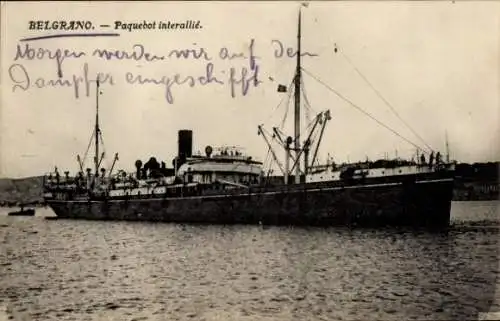 Ak Dampfer Belgrano