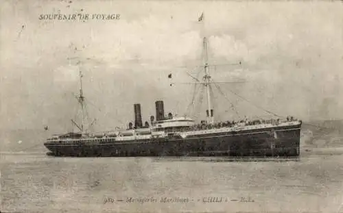 Ak Dampfer Chili im Hafen