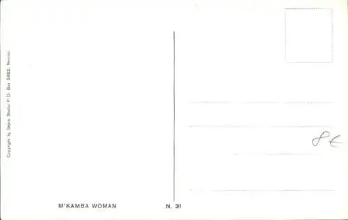 Ak Portrait einer barbusigen M'Kamba Frau mit Kleinkind