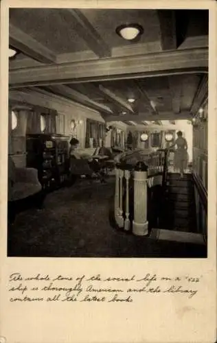 Ak S. S. Präsident Garfield, United States Lines, Aufenthaltsraum