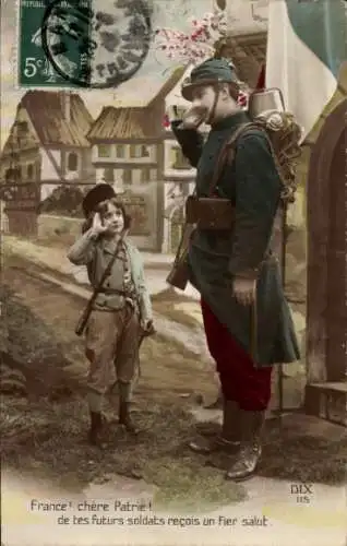 CPA France, chère Patrie, de tes futurs soldats reçois un Fier salut