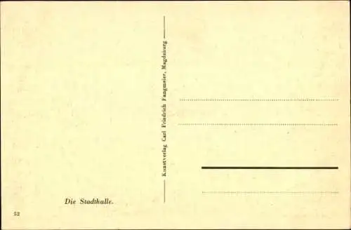 Ak Magdeburg an der Elbe,  Stadthalle