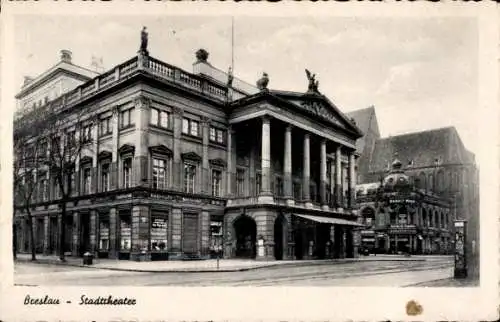 Ak Wrocław Breslau Schlesien, Stadttheater