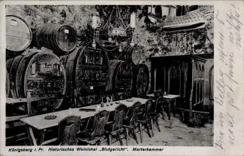 Ak Königsberg Ostpreußen, Histor. Weinlokal Blutgericht