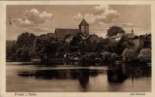 Ak Preetz in Holstein, Kirchsee, Kirche