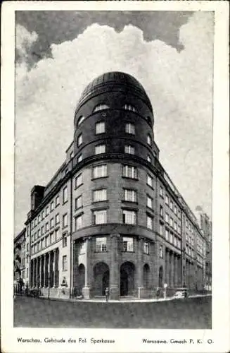 Ak Warszawa Warschau Polen, Gebäude der Pol. Sparkasse