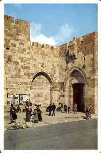 Ak Jerusalem Israel, Blick auf das Jaffa Tor von außen