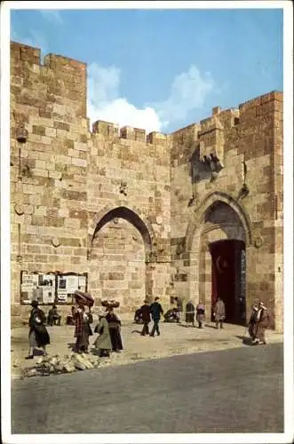 Ak Jerusalem Israel, Blick auf das Jaffa Tor von außen
