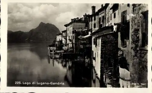 Ak Gandria Lago di Lugano Tessin Schweiz, Häuser am Wasser