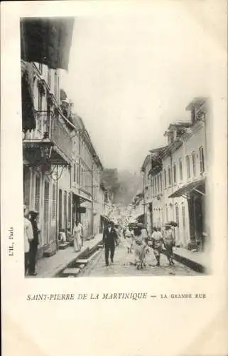 Ak Saint Pierre Martinique, Grande Rue