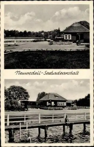 Ak Drawno Neuwedell Pommern, Seebadeanstalt