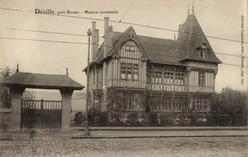 Ak Déville lès Rouen Seine Maritime, normannisches Haus