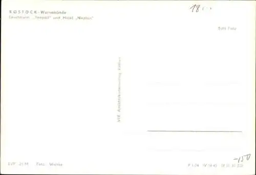 Ak Ostseebad Warnemünde Rostock, Leuchtturm, Teepott, Hotel Neptun, Hotel NEPTUNOH