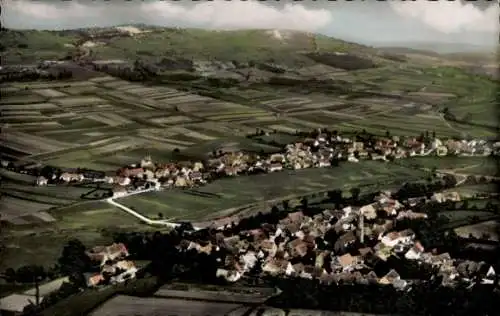 Ak Aufkirchen Gerolfingen in Mittelfranken Bayern, Fliegeraufnahme