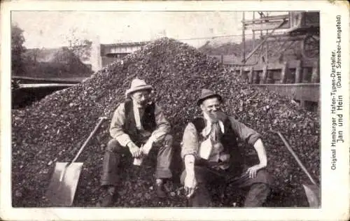 Ak Hamburger Hafen-Typen-Darsteller Jan und Hein