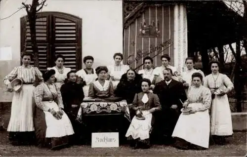 Foto Ak Kochkurs, Gruppen Portrait, I. Staudinger