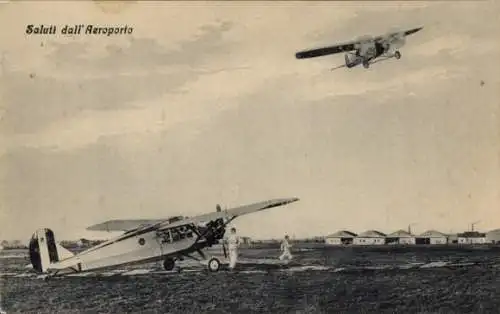 Ak Flugzeuge  auf dem Flugfeld