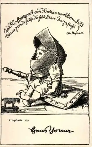 Ak Rotes Kreuz Frankfurt am Main, Kriegskarte von Hans Thoma, Aus Waffenprall, aus Wetterwolken