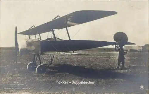 Ak Fokker Doppeldecker, Sanke 343