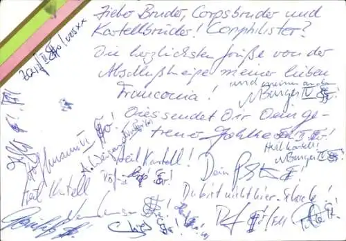 Studentika Ak Würzburg, Corps Franconia, Judenbühlweg 7, Corpsfarben