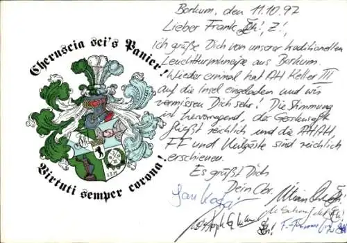 Studentika Ak Berlin, Corps Cheruscia im WSC, Ringstraße 89, Wappen