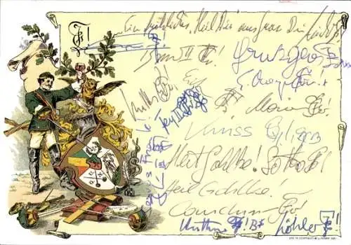 Studentika Ak Graz, Akad. Corps Joannea, 130 Jahre 1861-1991, Leonhardstraße 32, Wappen, WSC